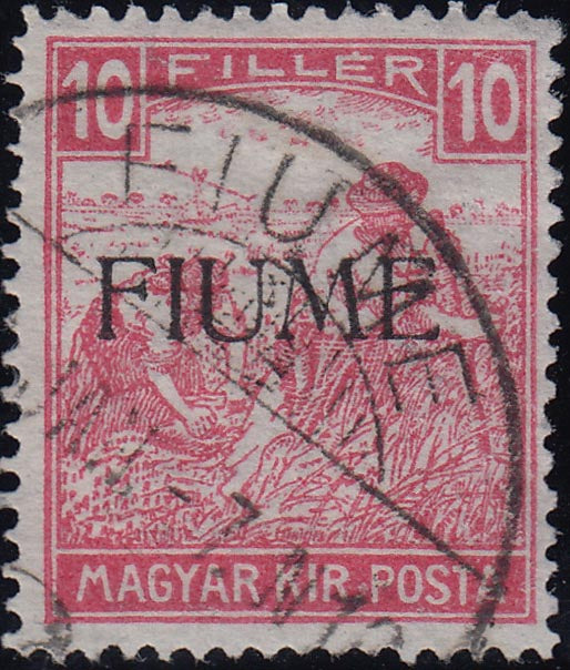 ZZ760 - Hungarian stamp from the Reapers series, 6 blue-green fillers with FUME (instead of FIUME) overprint, new (7d)