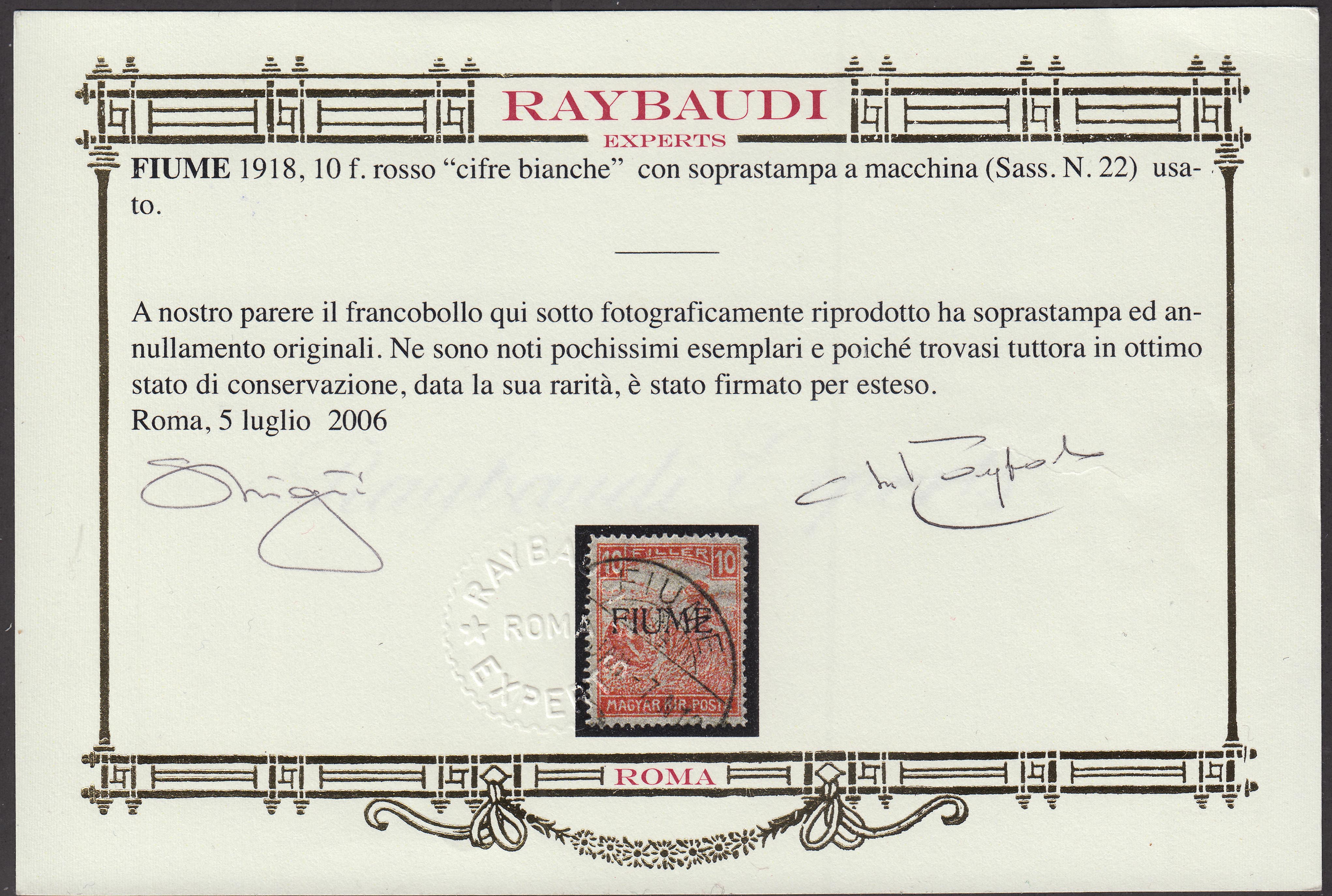 PVN20 - 1918 - Sello de Hungría 10 masilla carmín con sobreimpresión a máquina usada. (8a).