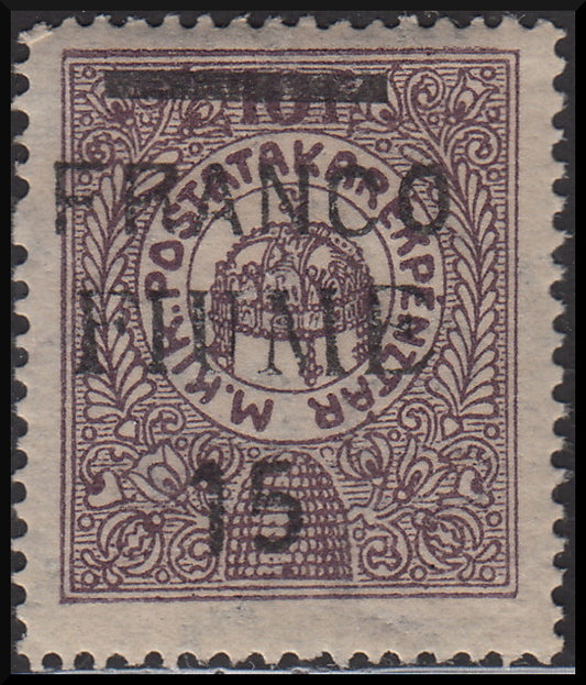 Fiume198 - 1918 - Stamp of the Hungarian Savings Bank overprinted Franco Fiume 15 new original rubber (31).