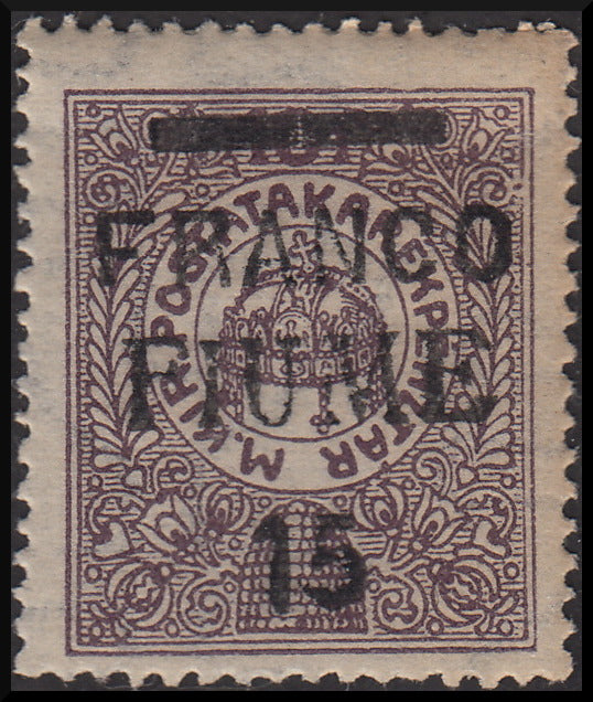 Fiume199 - 1918 - Stamp of the Hungarian Savings Bank overprinted Franco Fiume 15 new original rubber (31).