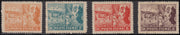 Fiume210 - 1919 - Allegorie, tassello "Posta Fiume", serie completa dentellatura 12 1/4 x 13 1/4 nuova con gomma originale (58/II - 61/II)