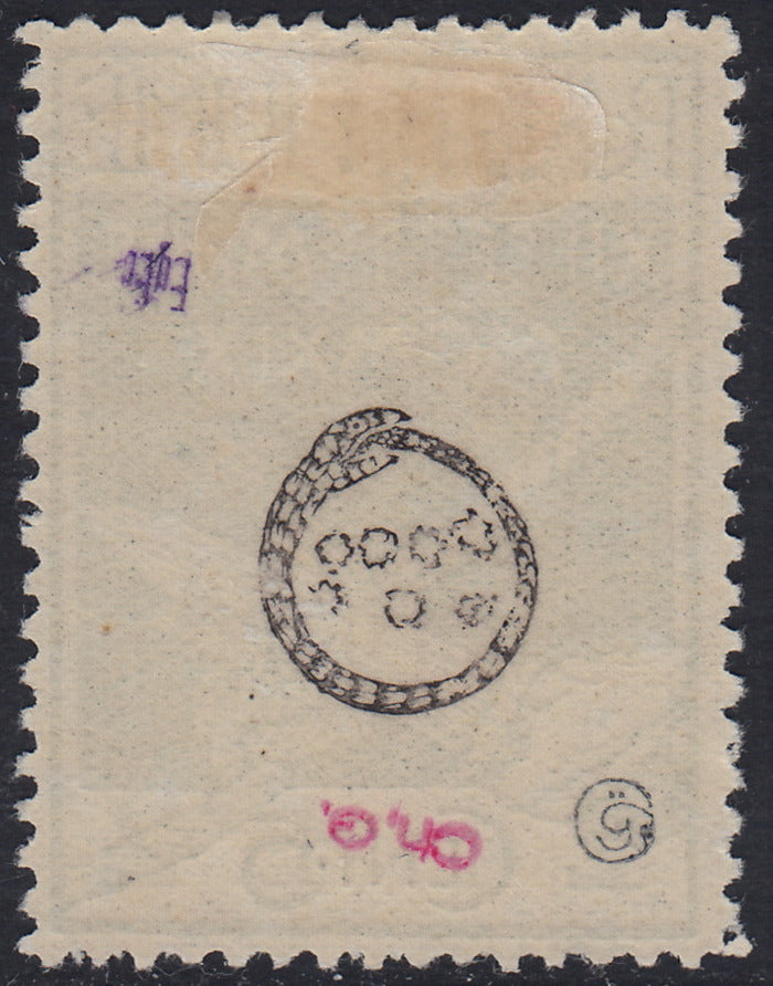Fiume314 - 1920 - Legionari soprastampati Reggenza Italiana del Carnaro, 2L. su c.5 verde giallo nuovo con gomma (144a)
