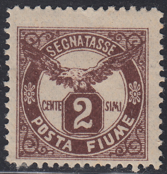 Fiume341 - Tax postage stamps, Eagle, lithographic print series of the two new values ​​with original gum (13, 14).