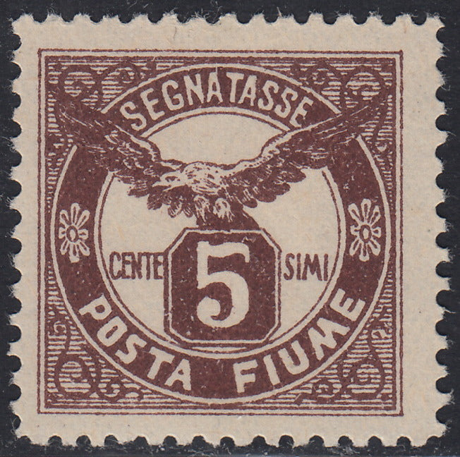 Fiume341 - Tax postage stamps, Eagle, lithographic print series of the two new values ​​with original gum (13, 14).