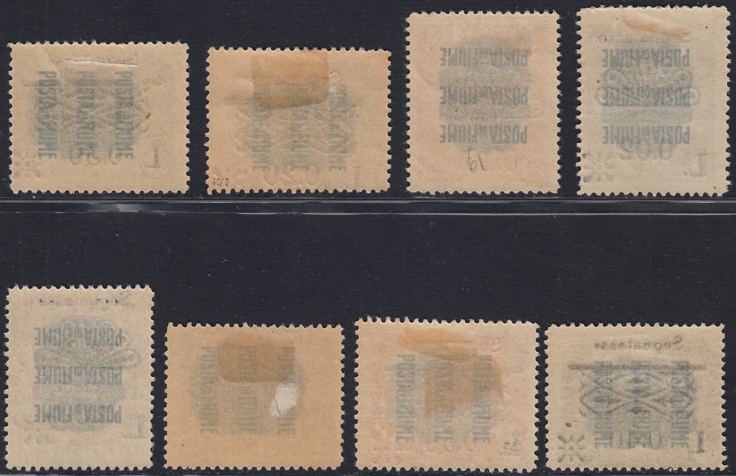 Fiume347 - Pro Fondazione Studio stamps overprinted Global Value and Tax Postage, 1921 series new with rubber (15, 18/24)