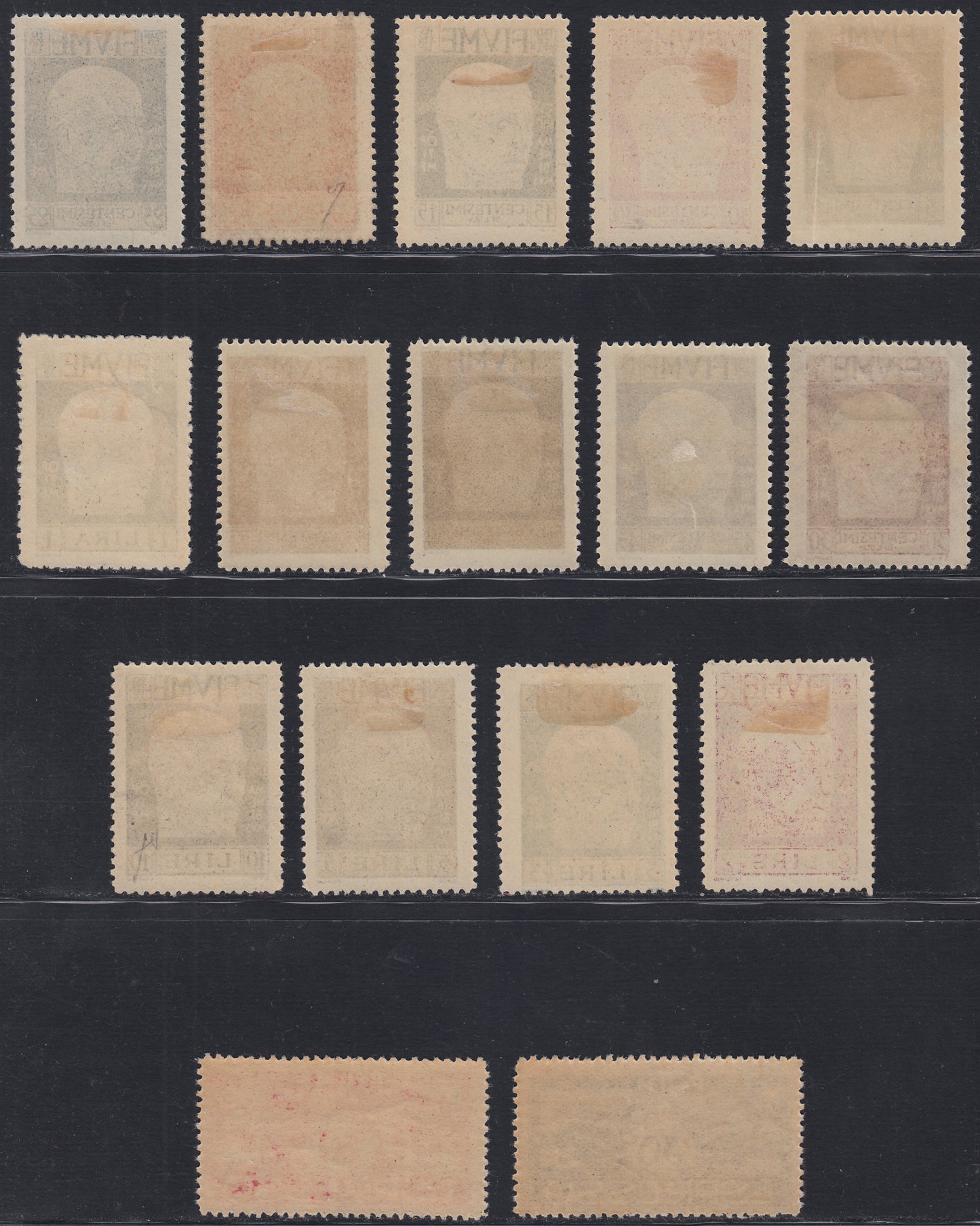 Fiume412 - Effigy of Gabriele d'Annunzio complete set of 14 stamps + 2 new espressos with original rubber (113/126 + E1/2) 