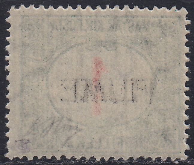 Fiume428 - Hungarian tax postmarks 1 green and red filler, new FIUME machine overprint with intact gum (4)