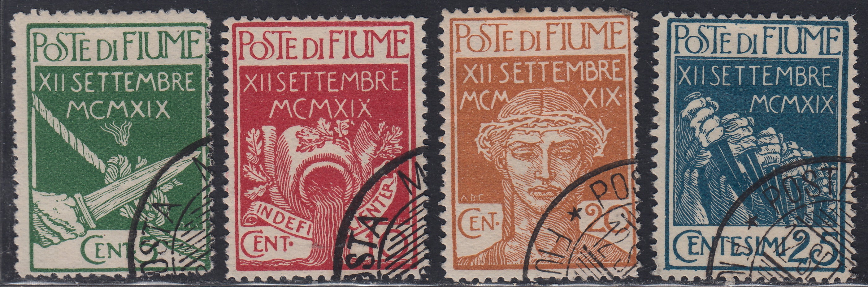 Fiume462 - 1920 - Legionari di Fiume, serie completa di 4 valori usati (127/130)