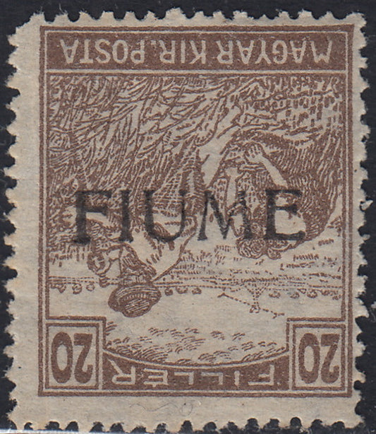 BO23-24 - 1918 - Hungarian tax postmarks 50 black and green filler watermark C with machine-made FIUME overprint used (C3).