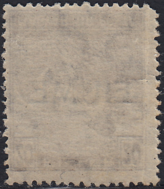 Fiume483 - 1918 - Francobollo d'Ungheria tipo "Mietitori" 20 filler bruno con soprastampa a mano del IV tipo capovolta, nuovo integro (10/IVb)