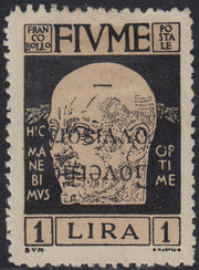 T38 - 1919 - Sello de alegoría con las palabras "Posta Fiume" 10 coronas de olivo con variedad de perforaciones 10 1/2 nuevas con goma original intacta (56/II).