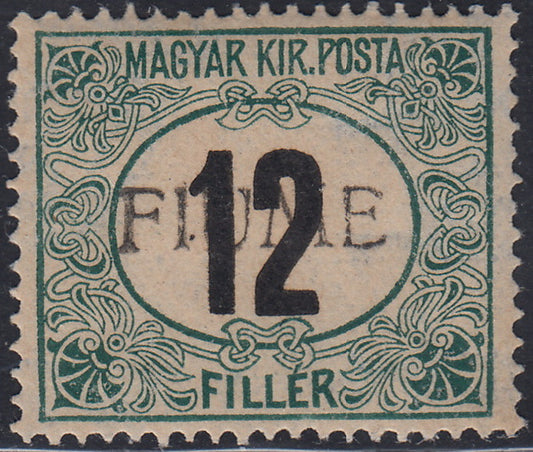 ZZ760 - Hungarian stamp from the Reapers series, 6 blue-green fillers with FUME (instead of FIUME) overprint, new (7d)