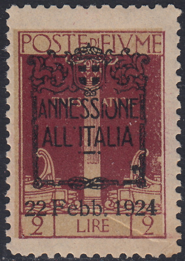 ZZ760 - Hungarian stamp from the Reapers series, 6 blue-green fillers with FUME (instead of FIUME) overprint, new (7d)