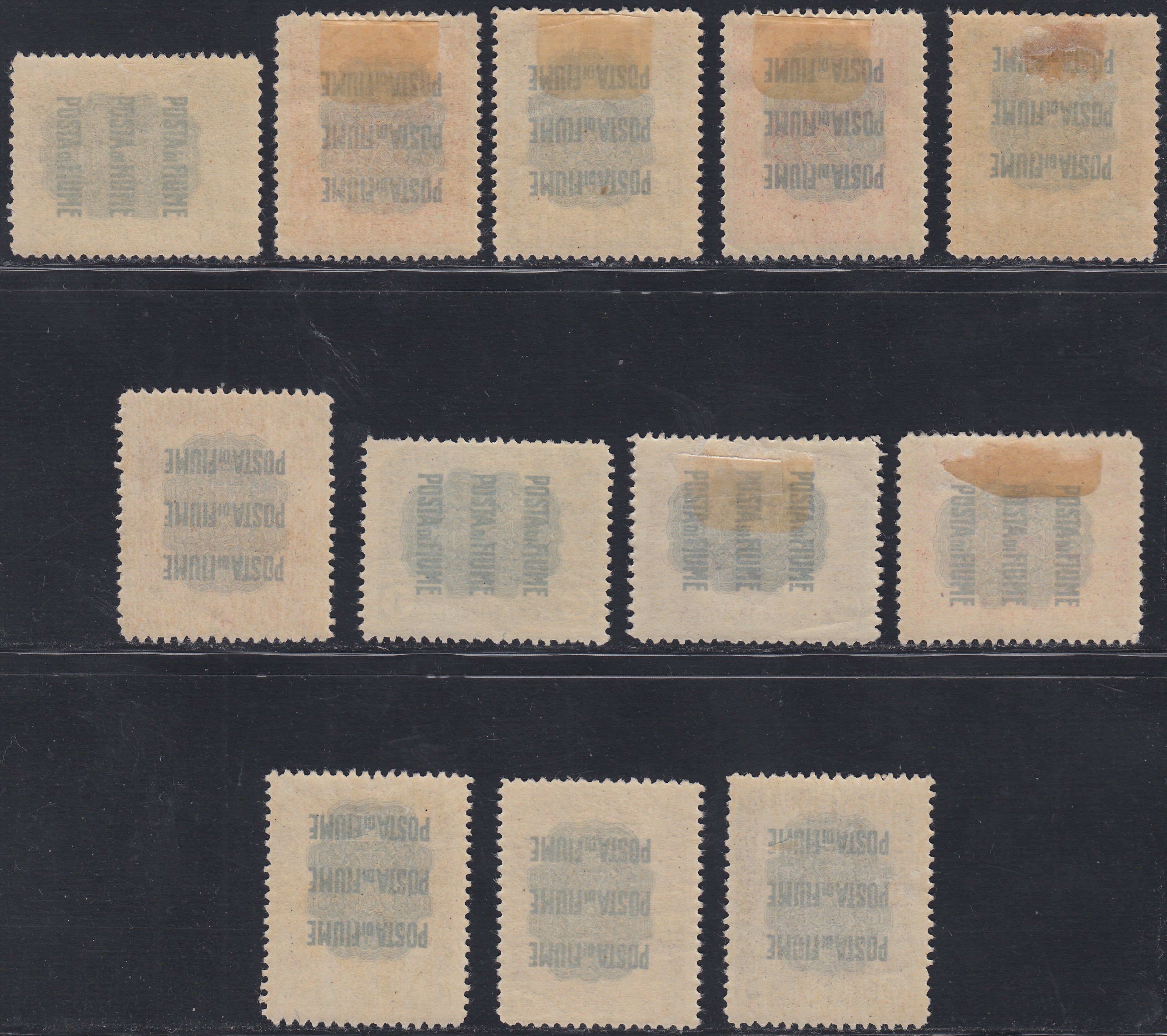 Fiume684 - 1919 - Pro Fondazione Studio, serie completa di 12 valori nuova con gomma originale (62/73)