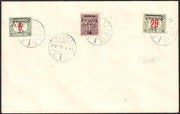 FiumeSP114 - 1919 - Segnatasse d Ungheria c. 6 e c. 20 rosso e verde con soprastampa FIUME a macchina e Franco 45 + Franco FIume 15 bruno (29, 30, 31)
