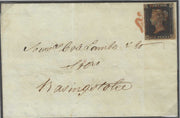 ♾️ Non soggetto a sconti - GB9 - 1840 - 1d nero "Penny Black" tavola 6 su lettera da Londra a Basingstoke 24/11/40 (SG2, Pl. 6)