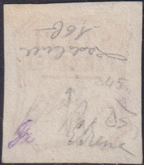 1859 - STATES OF PARME and value in an octagon with curved lines, c. 40 red brown "zero fat" variety new without gum (16aa).
