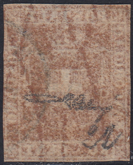 GPT33 - 1860 - Scudo di Savoia sormontato da Corona Reale, c.80 carminino usato (22)