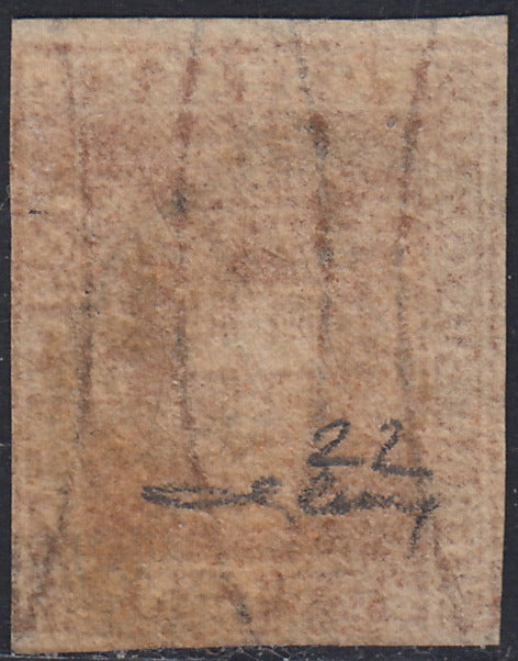 GPT34 - 1860 - Scudo di Savoia sormontato da Corona Reale, c.80 carminino usato (22)