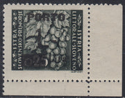 LS15 - 1946 - Segnatasse soprastampate con cifre sottili, 1L. su 25c. grigio oliva nuovo con gomma (14B)