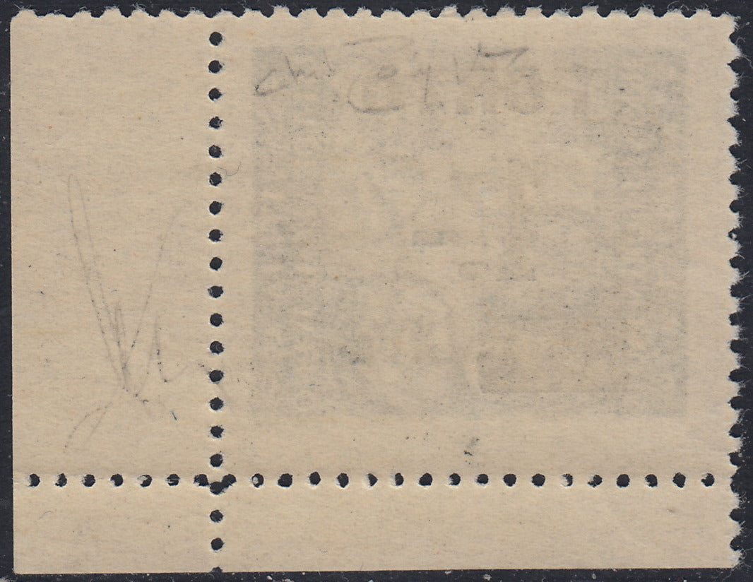 LS15 - 1946 - Segnatasse soprastampate con cifre sottili, 1L. su 25c. grigio oliva nuovo con gomma (14B)