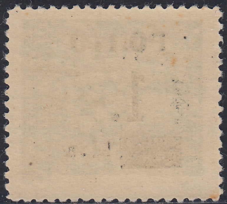 LS17 - 1946 - Segnatasse soprastampate con cifre sottili, 1L. su 25c. grigio oliva nuovo con gomma (14B)