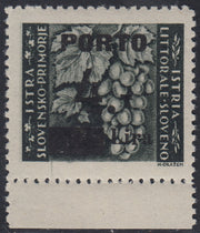 LS19 - 1946 - Segnatasse soprastampate con cifre sottili, 4L. su 25c. grigio oliva nuovo con gomma integra (16B)