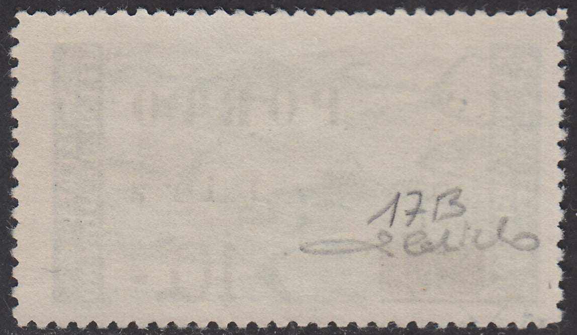 LS1 - 1946 - Segnatasse soprastampate con cifre sottili, 10L. su 20L. azzurro usato (17B)