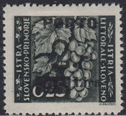 LS23 - 1946 - Segnatasse soprastampate con cifre sottili, 2L. su 25c. grigio oliva nuovo con gomma (15B)