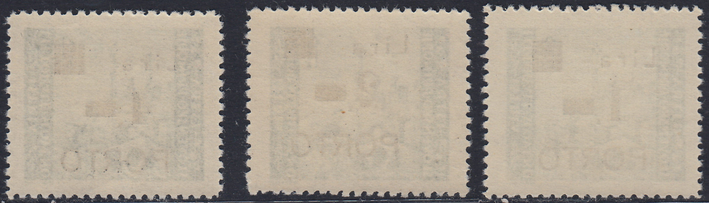 LS27 - 1946 - Segnatasse soprastampate, 1L su 1L., 2L su 1L., 4L. su 1L. verde, nuovi con gomma integra (8/10)