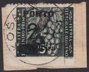 LS4 - 1946 - Segnatasse soprastampate con cifre sottili, 2L. su 25c. grigio oliva usato (15B)