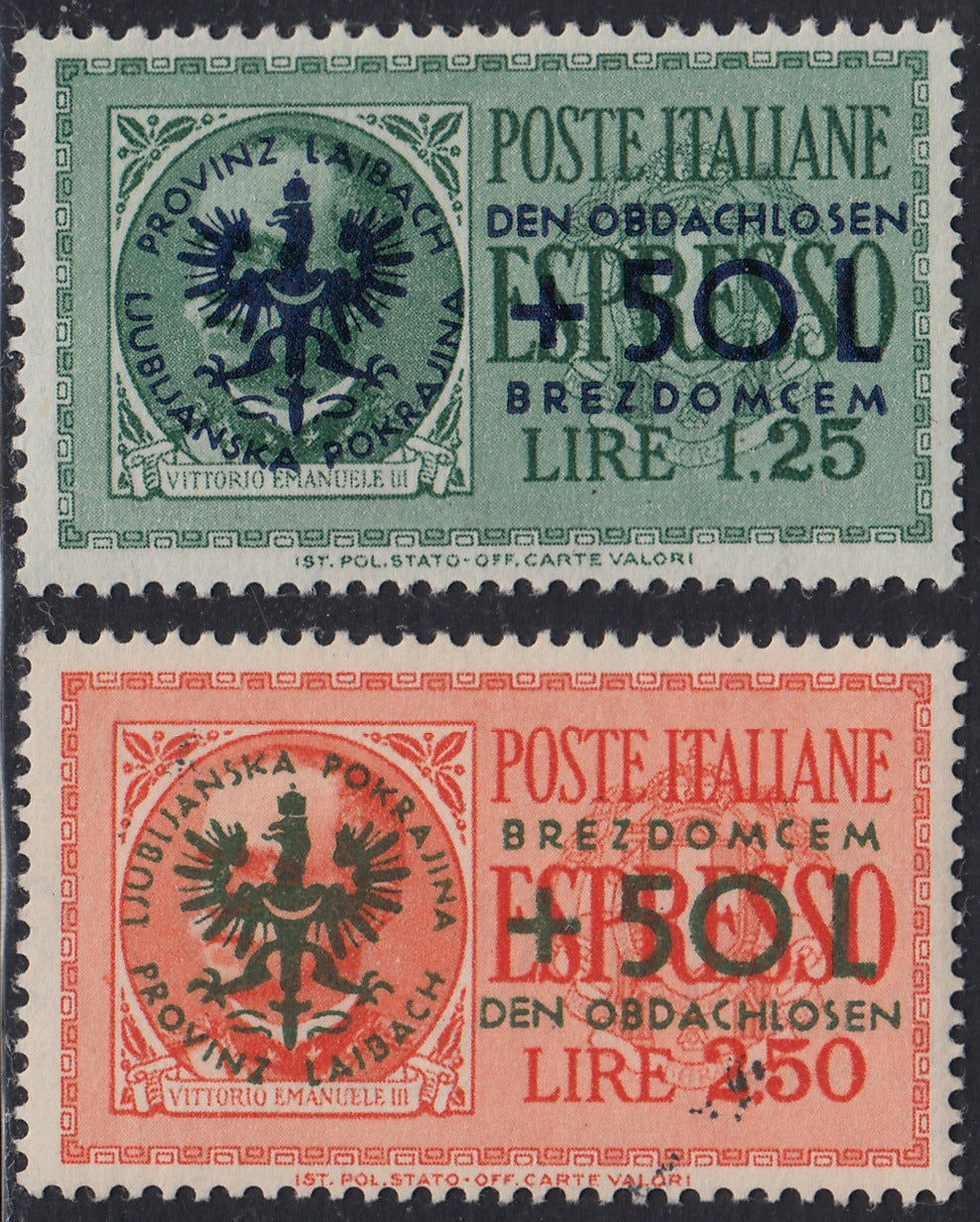 LubT14 - German Occupation of Ljubljana, For the Homeless series of 2 values ​​new complete (32/33)