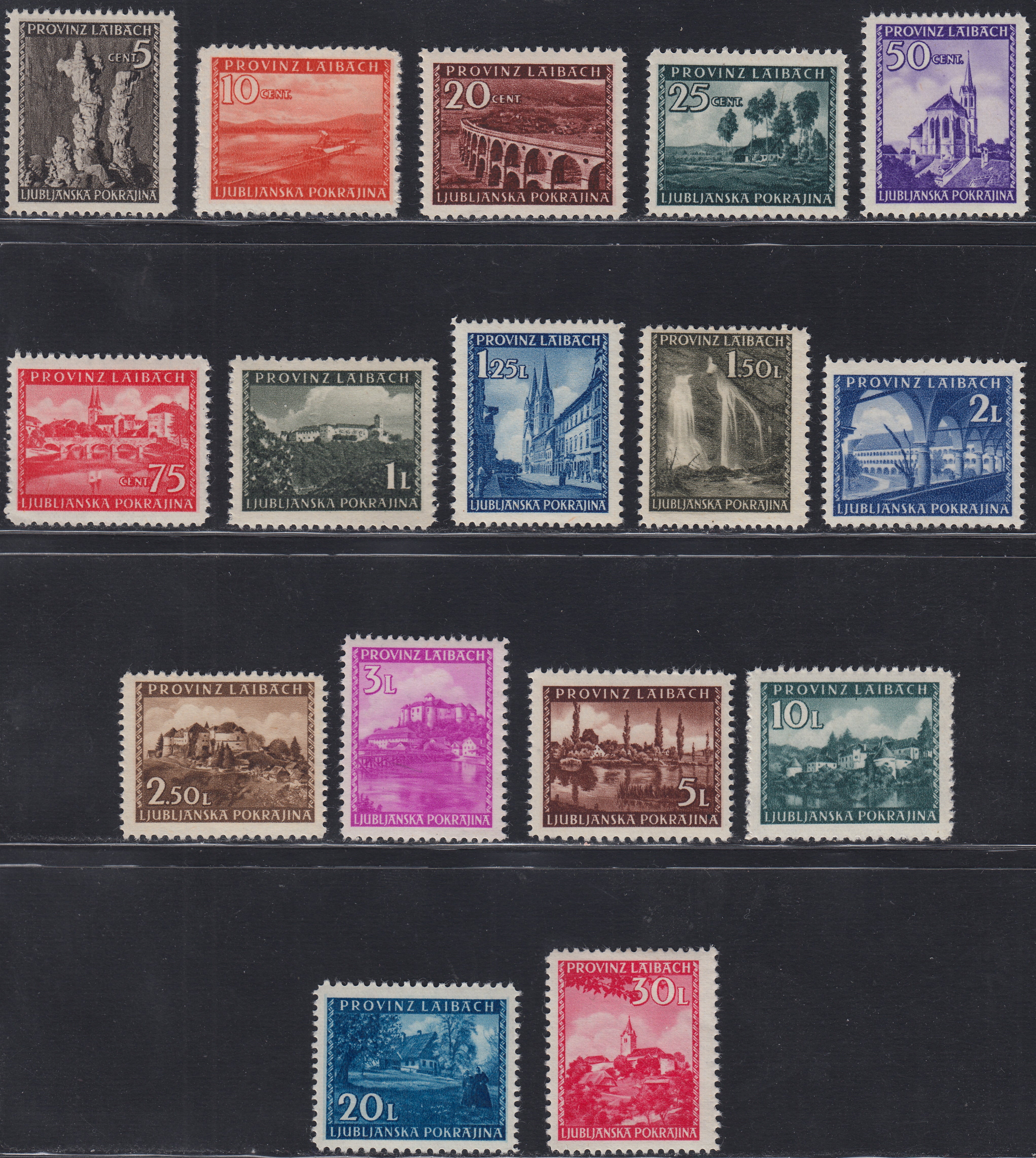 LubT20 - Vedute della provincia di Lubiana, soggetti e formati vari, serie completa nuova integra (36/51)