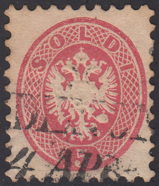 LV130 - 1864 - V emissione s. 5 rosa dentellatura 9 1/2 usato PORDENONE (43)