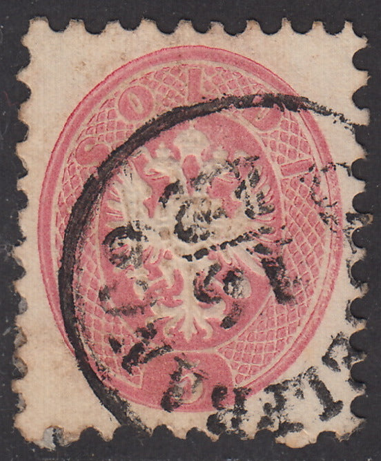 LV133 - 1864 - V emissione s. 5 rosa dentellatura 9 1/2 usato CASTELFRANCO (43)