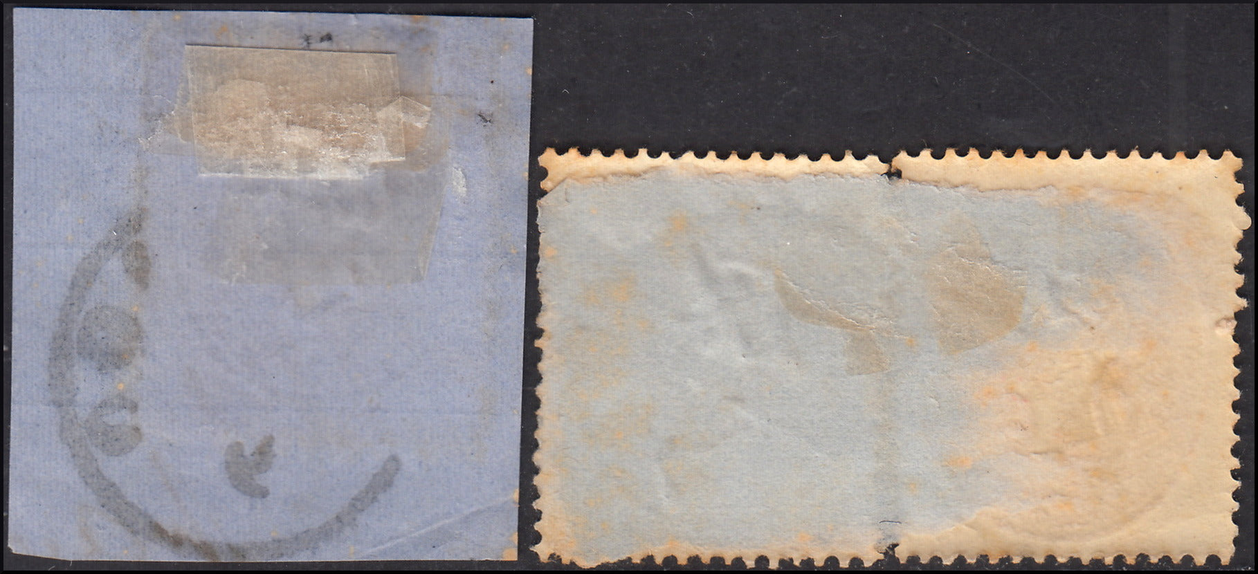 1858 - Franqueo adeudado para periódicos, 4 kr. Rojo opaco usado en restos de periódico (4)