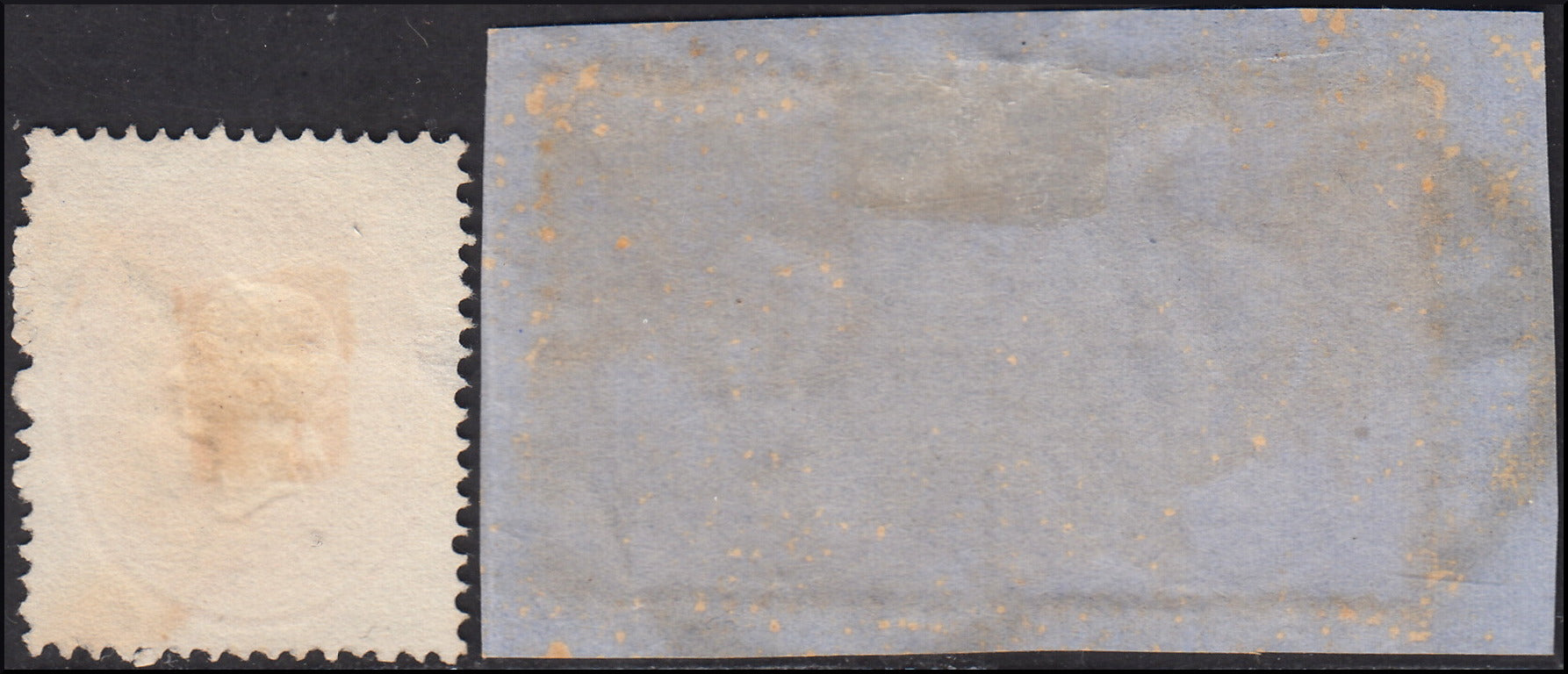 1858 - Franqueo adeudado para periódicos, 4 kr. Rojo opaco usado en restos de periódico (4)