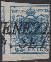 I issue, c. 5 ocher yellow with reversed counterprint, used (13)