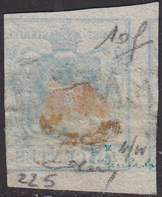 I issue, c. 5 ocher yellow with reversed counterprint, used (13)