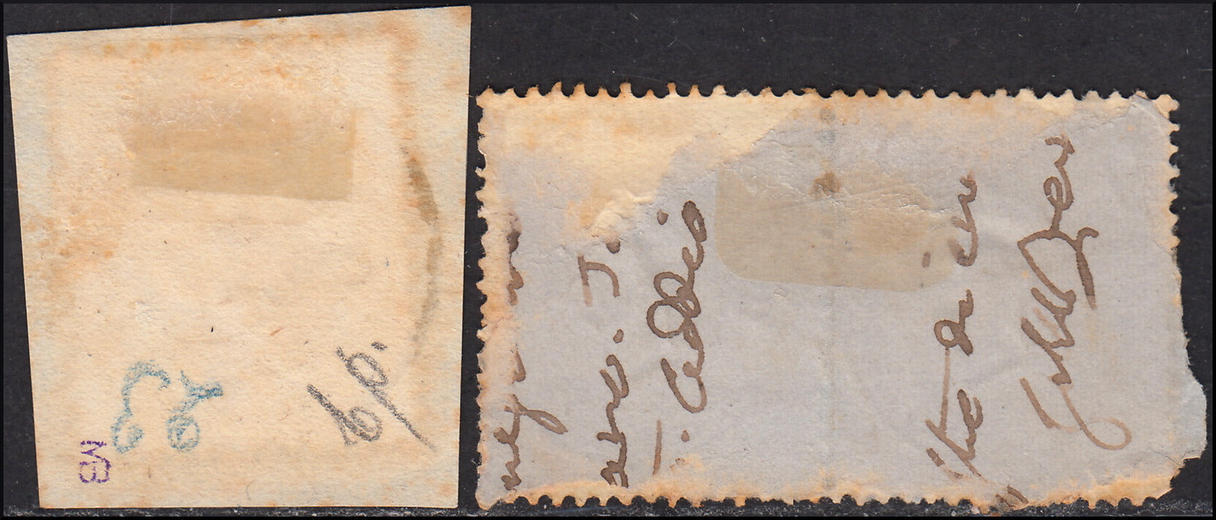 1858 - Franqueo adeudado para periódicos, 4 kr. Rojo opaco usado en restos de periódico (4)