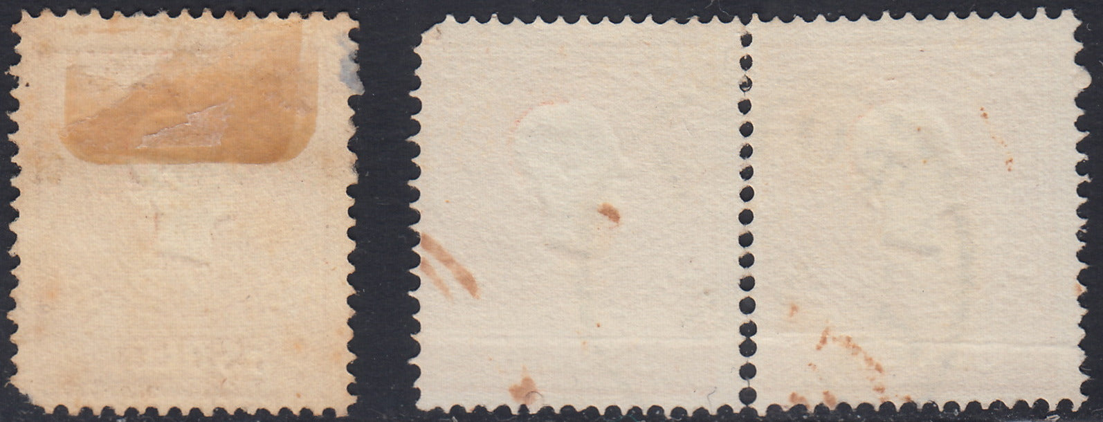 I issue, c. 5 ocher yellow with reversed counterprint, used (13)