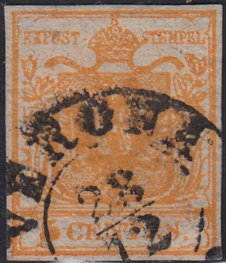 1858 - Postage due for newspapers, 4 kr. Dull red used on newspaper scrap (4)