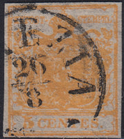 1858 - Postage due for newspapers, 4 kr. Dull red used on newspaper scrap (4)