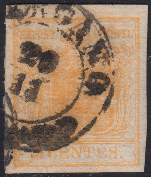 1858 - Postage due for newspapers, 4 kr. Dull red used on newspaper scrap (4)