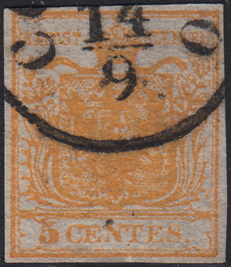 1858 - Postage due for newspapers, 4 kr. Dull red used on newspaper scrap (4)