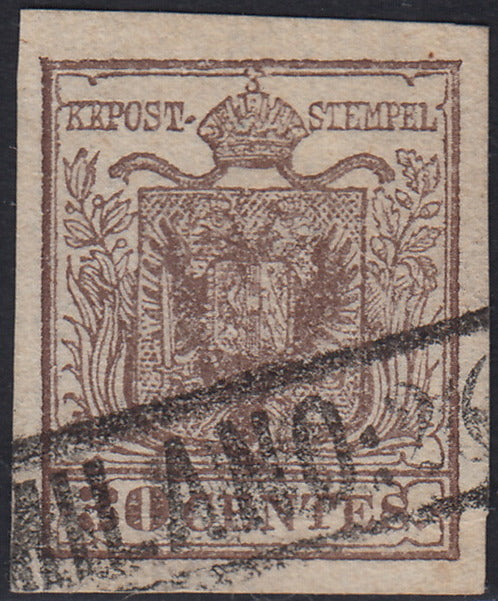 1858 - Postage due for newspapers, 4 kr. Dull red used on newspaper scrap (4)