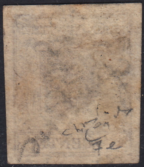 1858 - Postage due for newspapers, 4 kr. Dull red used on newspaper scrap (4)