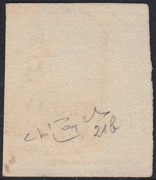 LV364 - 1854 - I emissione c. 30 bruno grigiastro II tipo carta a macchina usato DA VENEZIA COL VAPORE (I) (21b)
