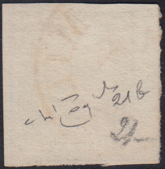 LV367 - 1854 - I emissione c. 30 bruno grigiastro II tipo carta a macchina usato col C1 di Milano (21b)