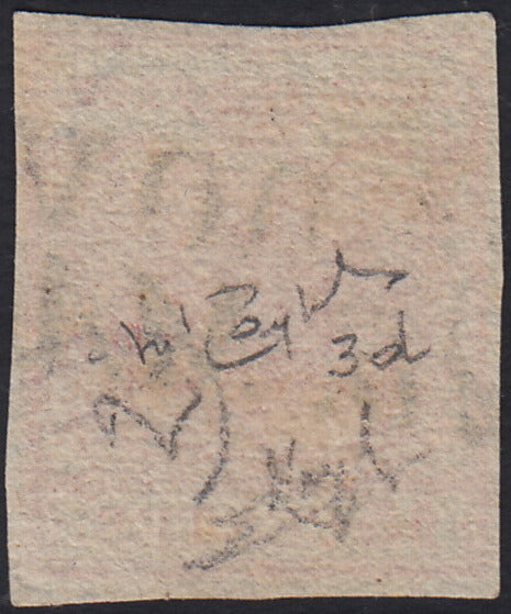 LV377 - 1850 - I emissione c. 15 rosso carminio vivo I tipo carta a mano usato PADOVA (3d)